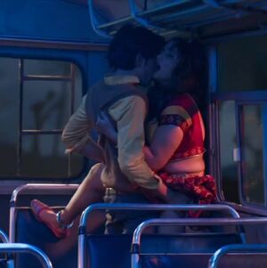 Indian Celebrity NSFW Bus Cleavage Cowgirl
