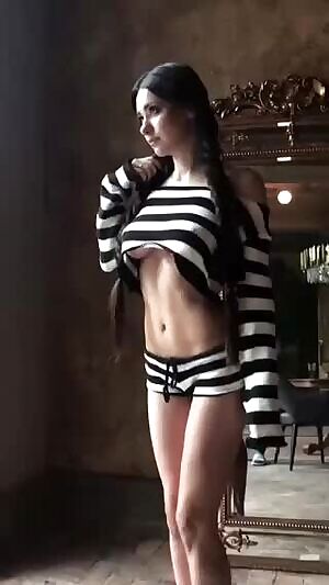 Stripes with a hint of underboob