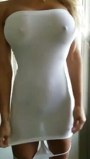 See through white dress