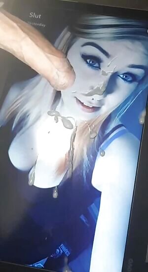 Covered this sexy whore in my hot load! I just couldn't resist her slutty makeup