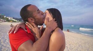 Outdoor Sex BBC Beach French Kissing