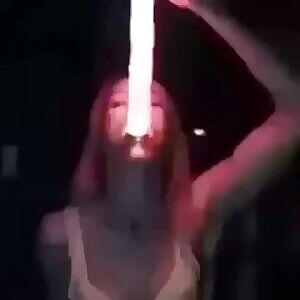 Sexy Slut Swallowing A Glowing Dildo 🌟