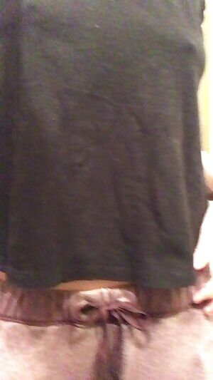 What i’m wearing under my clothes this morning. snuck away from house guests to the bathroom for my little strip tease 😉