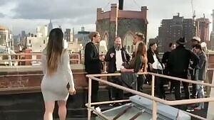 Hottie in a tight grey dress.