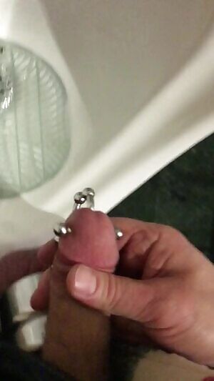 Ball weights office toilet jerk off