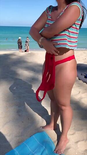 Curious girl over my boobies