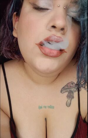 Cigar fetish Boobs Cleavage Smoking Tattoo