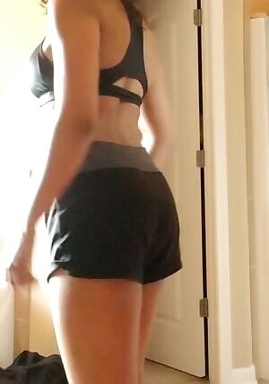 Undressing after a workout or shower