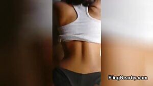 cum on indian girl's black panties