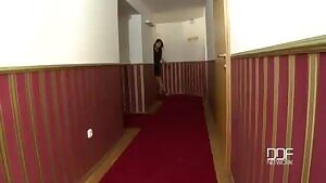 Misha Cross leaves a note inviting strangers into her room. The stranger spanks and anally fucks her