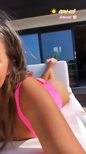 In her arse crack