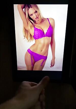 Massive Double Cumshot for Candice Swanepoel - Requested Cum Tribute