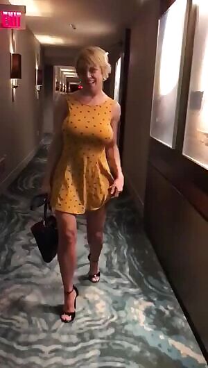 Dee Williams Stripping In The Hallway On The Way To Her Hotel Room