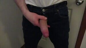 Big uncut cock in jeans :O