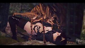 A bug finds a catgirl, with other angles in comments