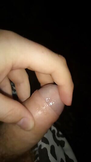 Playing with my uncut cock