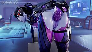 Widowmaker dildo toying,
