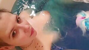 Nothing like a long soak in a tub of blue glitter bathwater to get you primed for the day...