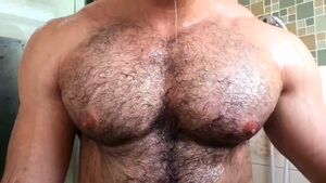 Gay Nipple Play Hairy Muscles Shower