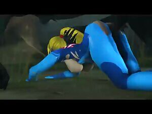 The allure of someone as sexy and fertile as Samus was too much for the aliens to resist. The first of many such successful copulations has started.