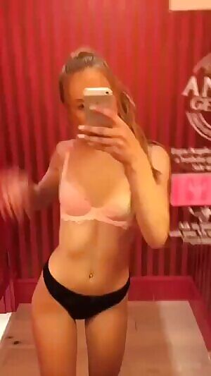 In the changing room with a quick reveal