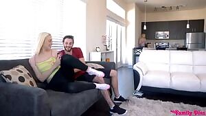 Sneaking behind mom and dad