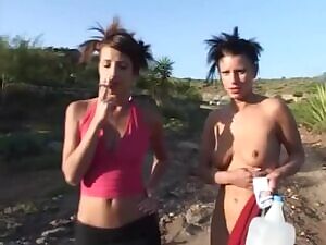 her naked friend is just a toilet