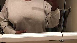 “love the wintertime because I can get away with wearing clothing w/o a bra” haha