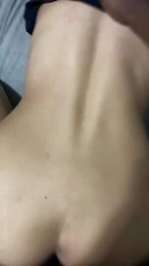 Her BBC bull showing me how stretched out her asian pussy is after he uses her.