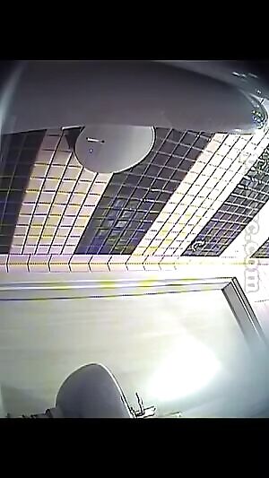 Pretty blonde pooping in the toilet