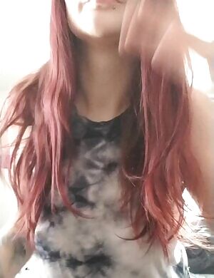 A titty drop in my favorite shirt and my new red hair