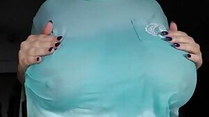 Huge Natural Boobs, Wet T Shirt! Titties Dropped, Bounced & Played With!