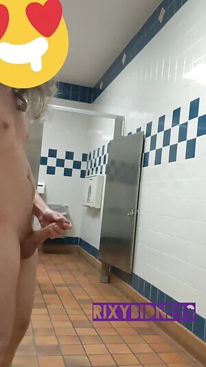 Almost caught in public bathroom