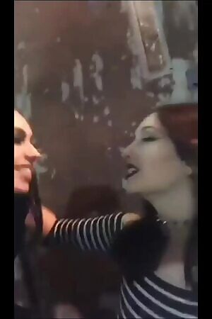 Three Inebriated Ass Goth Young Ladies Playing Around