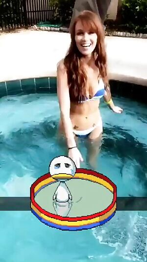 dancing in the pool