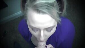 Puff the magic slut blows vape clouds while deepthroating and catching a facial