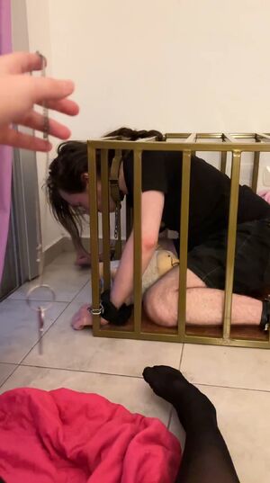 Metal Bondage BDSM Caged Trans non-binary