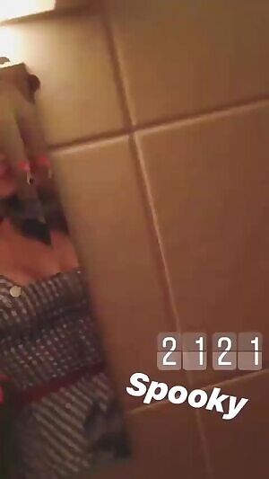 Red lingerie tease