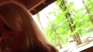 She Sits Down On His Dick And Fucks Him In Public