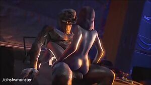 Riding alien cock