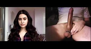 Stunning brunette is stunned by boner