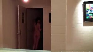 Hot slut receives pizza naked !!