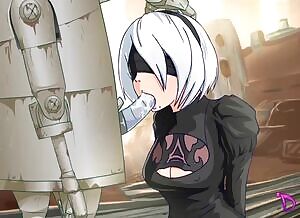 2B defeated by androids