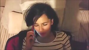 Horny boyfriend fucking her while she's on the phone