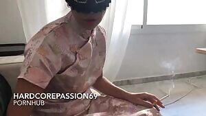 Smoking a cigarette and sucking dick