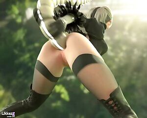 2b getting her lewd butt destroyed,