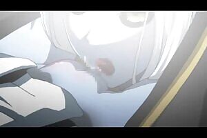 Anime girl gives herself head