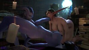 Futa Draenei and Night Elf