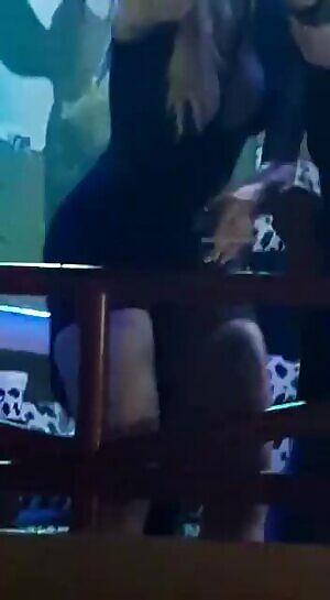 Very Sexy Blonde On The Top Dance Floor Forgot To Wear Panties