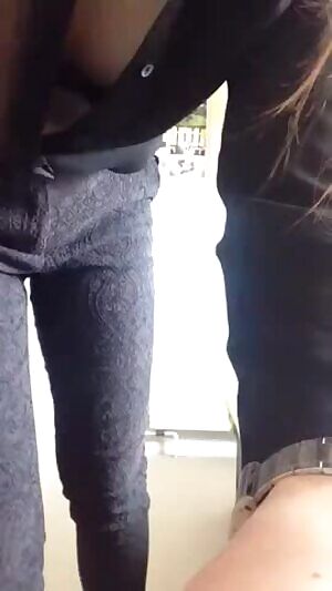 Shy girl strips and fondles herself